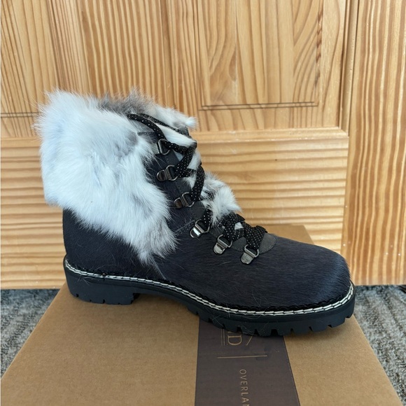 Overland Gray Forest Rabbit Alpine Winter Fashion Snow Boot Fur Trimmed Bootie 7 - Picture 2 of 6